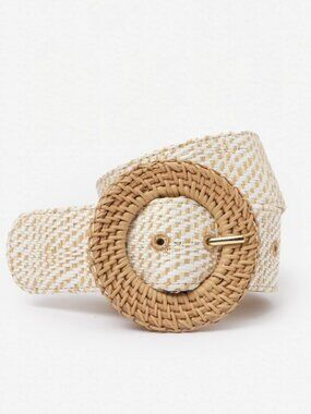 Popie Grasscloth Belt in Zebra - XS
